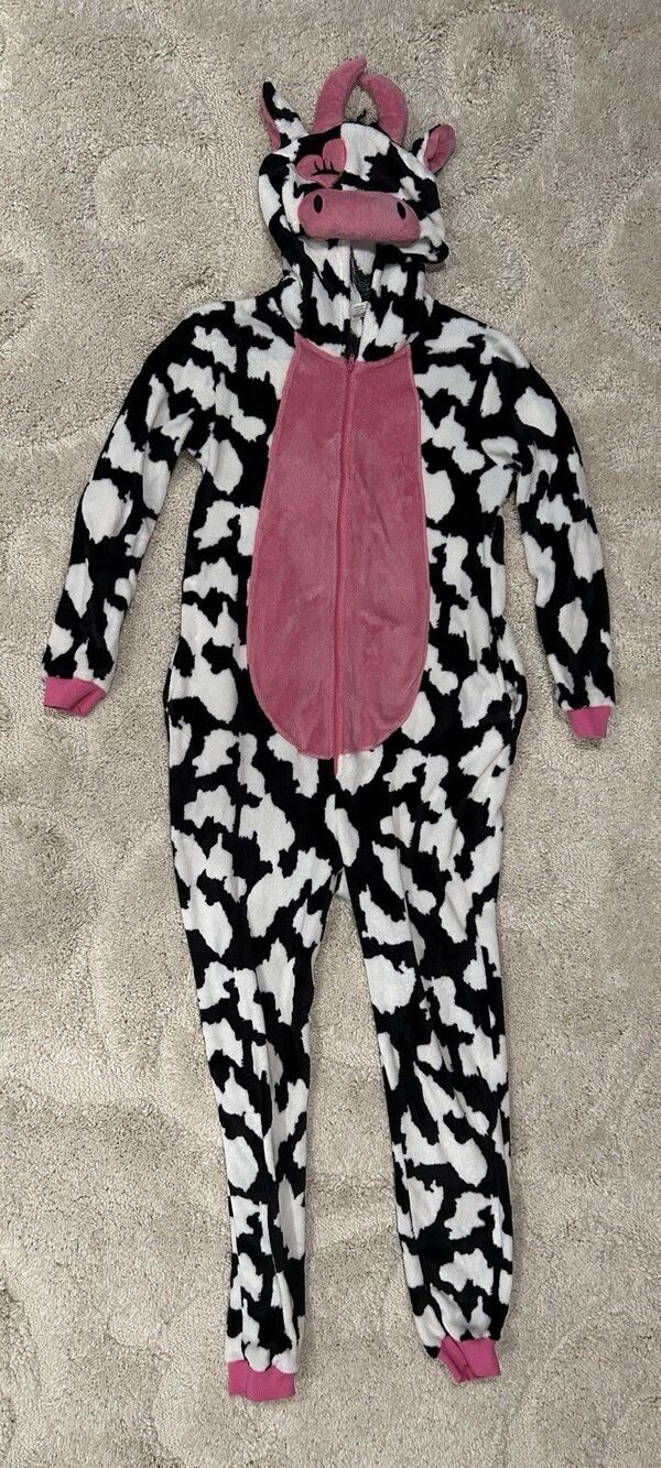 Celebrate Halloween Pajamas Black White Cow Costume Womens Size M (8-10)
